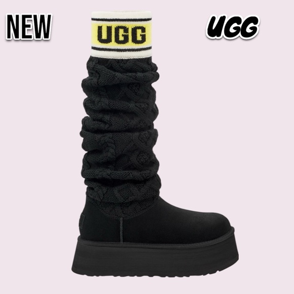 New In Box NWT UGG Sweater Letter Tall Boot (Women) - Picture 2 of 7